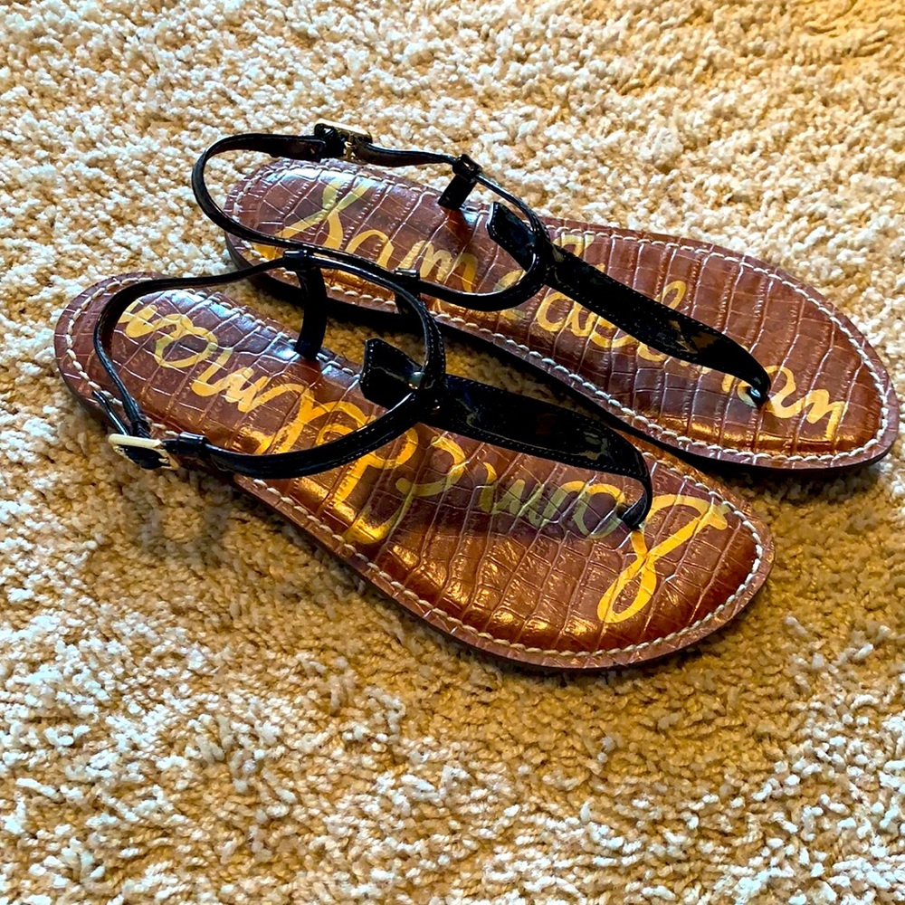 Sam Edelman black patent leather sandals 7.5